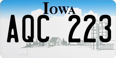 IA license plate AQC223