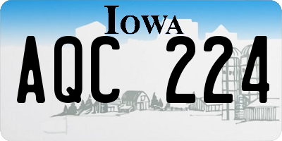 IA license plate AQC224