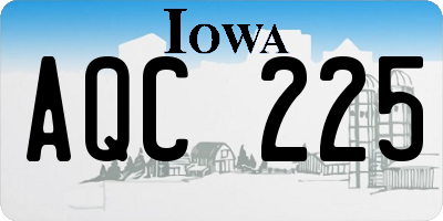 IA license plate AQC225