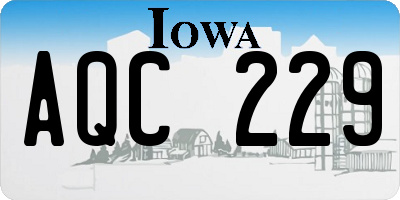 IA license plate AQC229