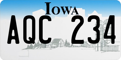 IA license plate AQC234