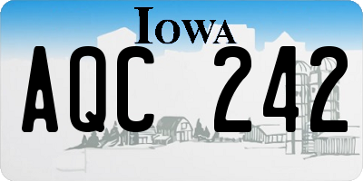 IA license plate AQC242