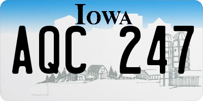 IA license plate AQC247