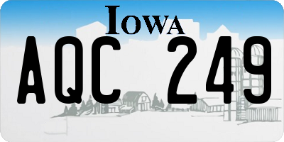 IA license plate AQC249