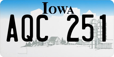 IA license plate AQC251