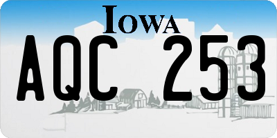 IA license plate AQC253