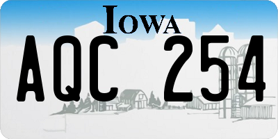 IA license plate AQC254