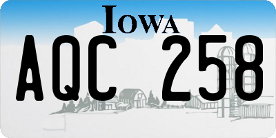IA license plate AQC258