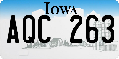IA license plate AQC263