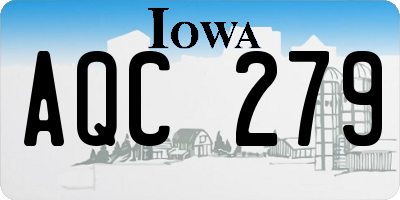 IA license plate AQC279