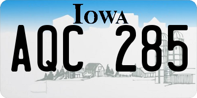 IA license plate AQC285
