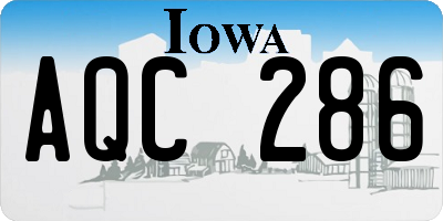 IA license plate AQC286