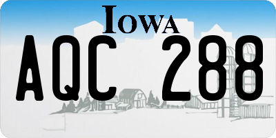 IA license plate AQC288