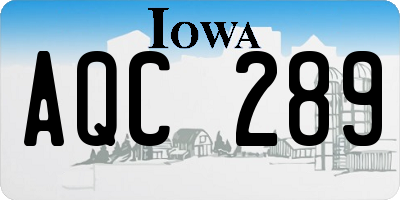 IA license plate AQC289