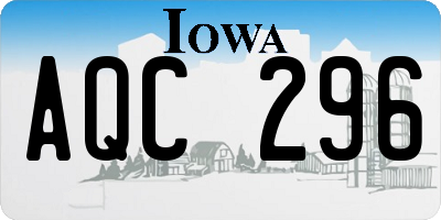 IA license plate AQC296