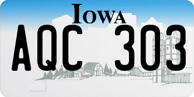 IA license plate AQC303