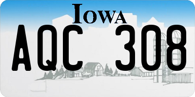 IA license plate AQC308