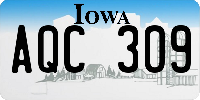 IA license plate AQC309