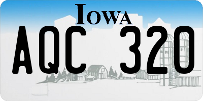 IA license plate AQC320