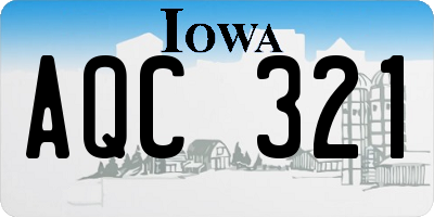 IA license plate AQC321