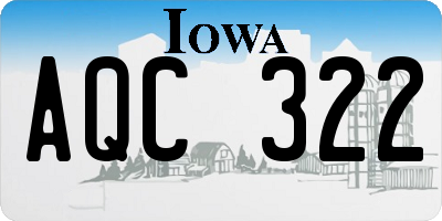 IA license plate AQC322