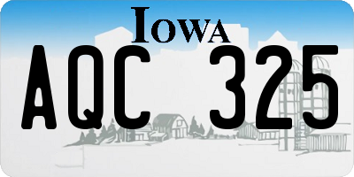 IA license plate AQC325