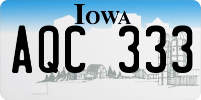 IA license plate AQC333