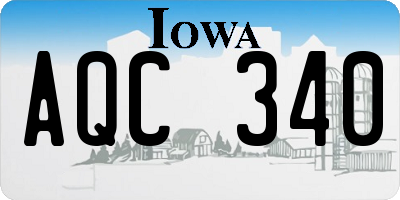 IA license plate AQC340