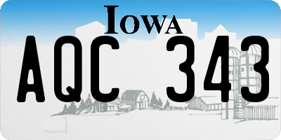 IA license plate AQC343