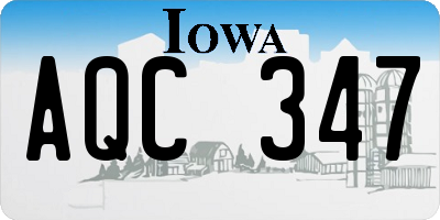 IA license plate AQC347