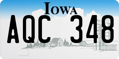 IA license plate AQC348