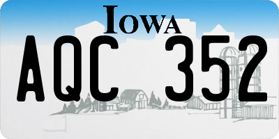 IA license plate AQC352