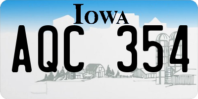 IA license plate AQC354