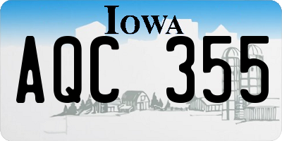 IA license plate AQC355