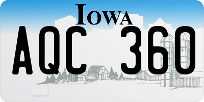 IA license plate AQC360