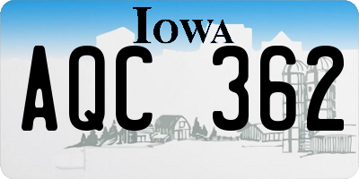 IA license plate AQC362