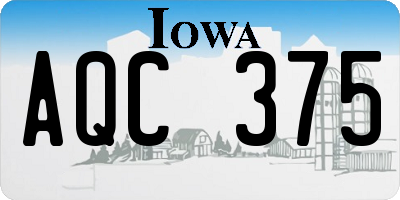 IA license plate AQC375