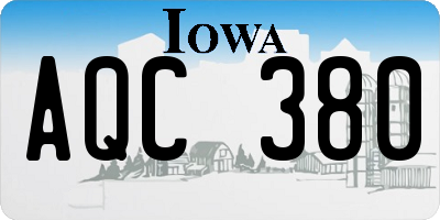 IA license plate AQC380