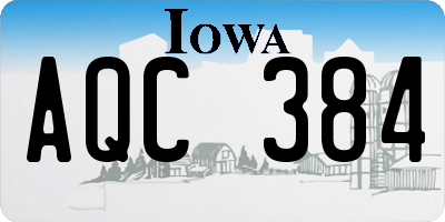 IA license plate AQC384
