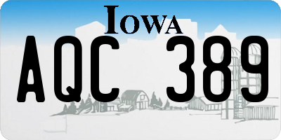 IA license plate AQC389