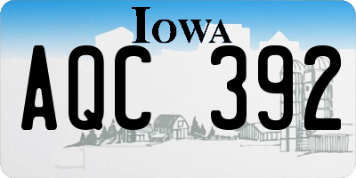 IA license plate AQC392