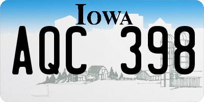 IA license plate AQC398