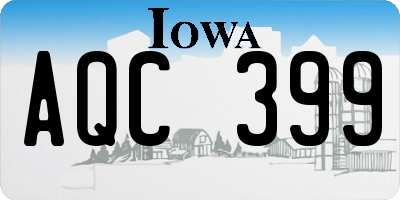 IA license plate AQC399