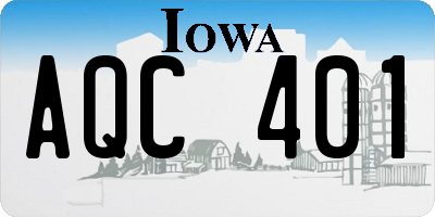 IA license plate AQC401