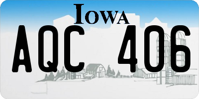IA license plate AQC406
