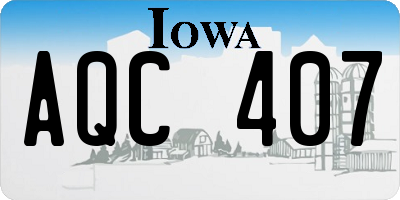 IA license plate AQC407