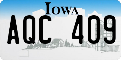 IA license plate AQC409