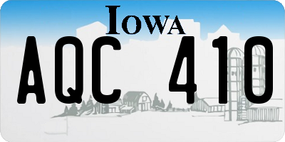 IA license plate AQC410