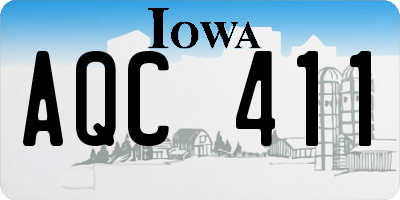 IA license plate AQC411
