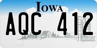 IA license plate AQC412